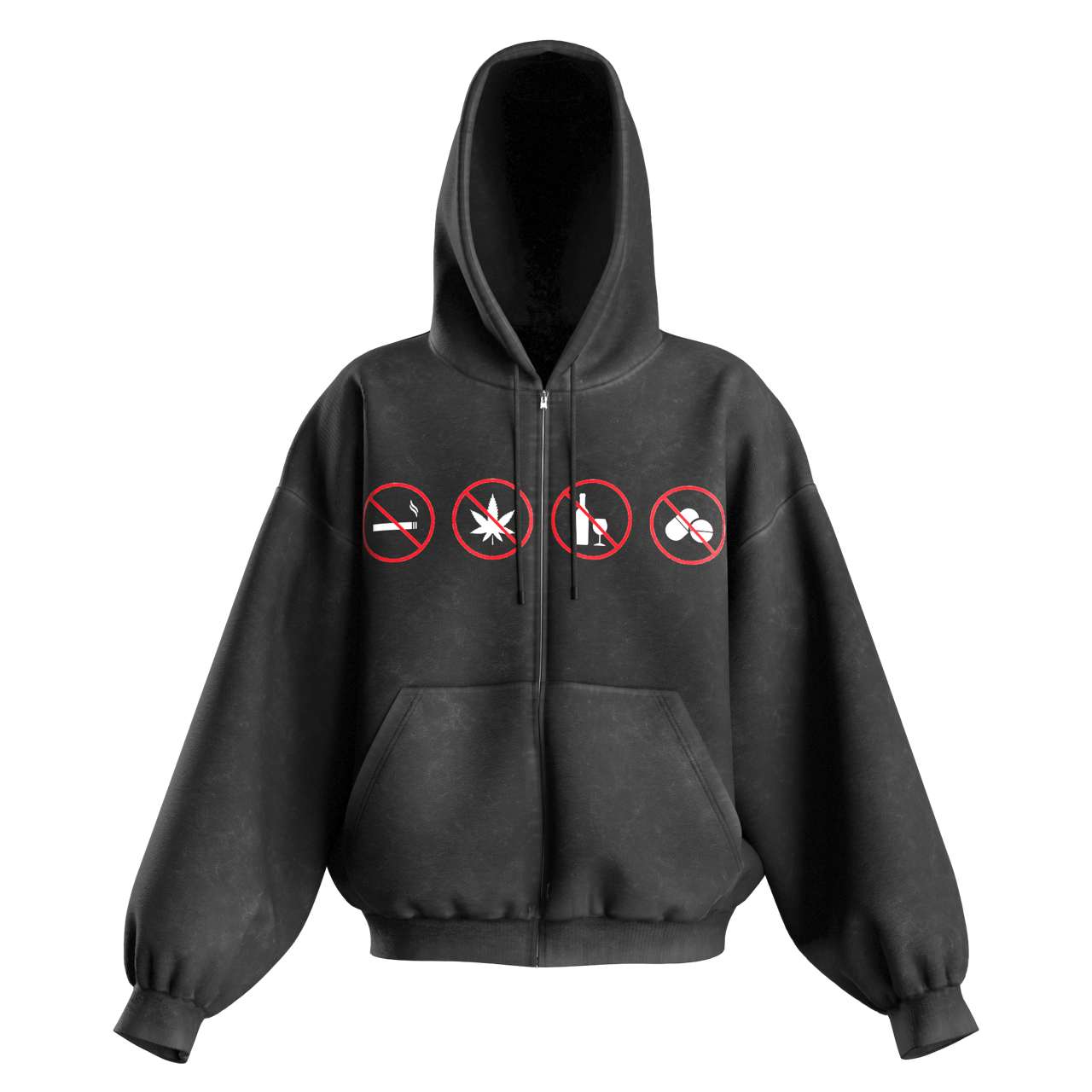 NO DRUGS ZIP HOODIE