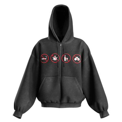 NO DRUGS ZIP HOODIE