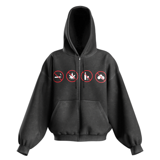 NO DRUGS ZIP HOODIE