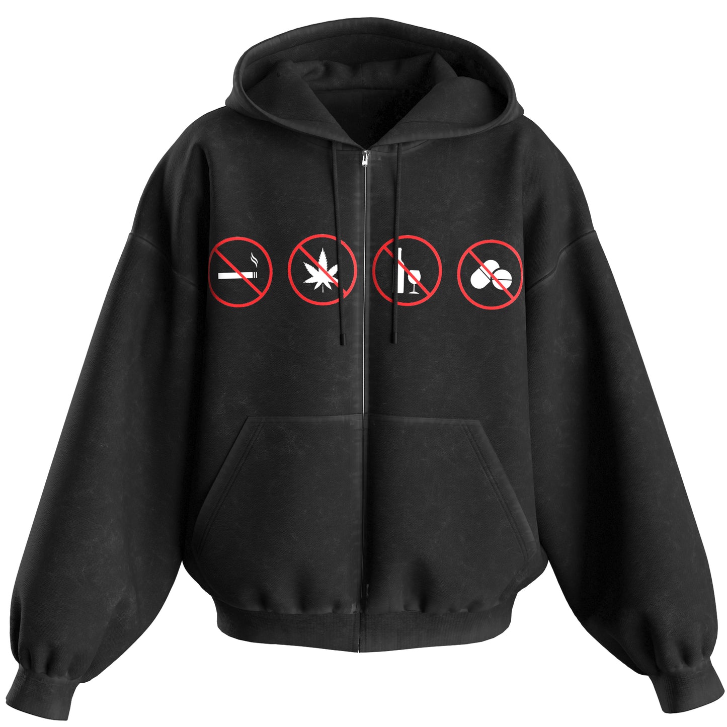 NO DRUGS ZIP HOODIE
